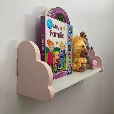 Imagem de Prateleira nuvem colorida decoração quarto infantil 60cm Cor:Rosa