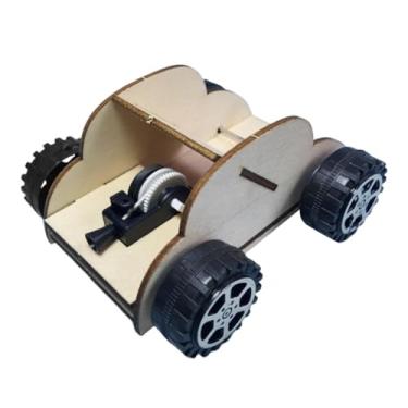 Imagem de Fenteer Kit de construção de carro modelo de madeira faça você mesmo, quebra-cabeças 3D de madeira, presente de aniversário, escola, montar, brinquedo de