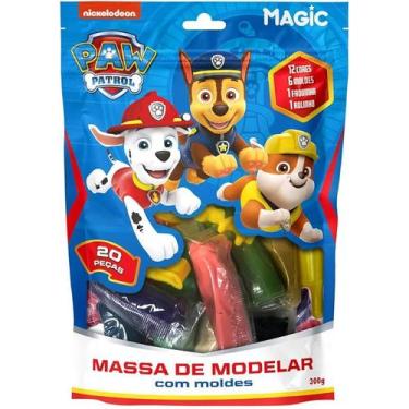 Imagem de Massinha de Modelar Patrulha Canina 12 Cores, 6 Moldes e 2 Itens - Mag