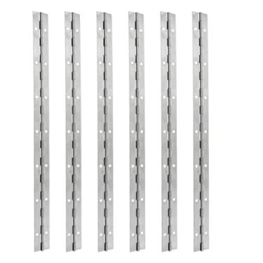 Imagem de HEVSTIL Pacote com 4 dobradiças longas dobráveis – Dobradiças de porta e janela de ferro resistente – Ideal para armários, caixas de joias, piano, projetos DIY – Inclui parafusos para fácil instalação