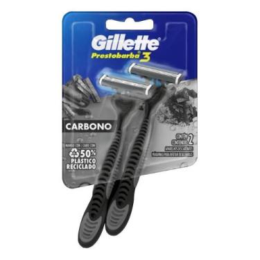 Imagem de Apar.prestobarba 3 masculino carbono 2x1 - Gillette