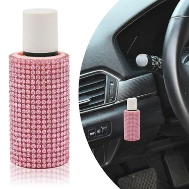 Imagem de XhuangTech Suporte de batom de carro brilhante, protetor labial de strass vertical, suporte de batom para mulheres, sem derretimento, isolante, adesivo forte, acessórios interiores automotivos