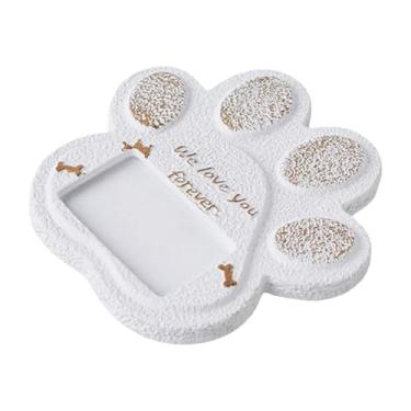 Imagem de Whtkoph Lápide de Cimento para Pegadas de Animais de Estimação, Lápide Memorial para Cães E Gatos, Acessório Resistente às Intempéries, Branco