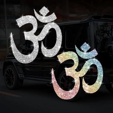 Imagem de Decalque de carro com símbolo ôhmico cintilante autoadesivo PVC brilhante adesivo para carros, caminhões, motocicletas, capa de porta multidecoração adesivo (branco e colorido)