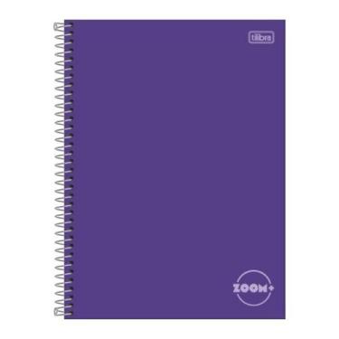 Imagem de Caderno Universitário Espiral Tilibra com 96 Folhas Pautadas Zoom Roxo