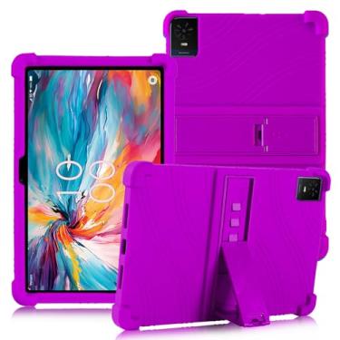 Imagem de ATOOZ Capa para tablet TCL Tab 10 NXTPAPER 5G 10,4 polegadas 2025 (9199S) com suporte para PC, capa infantil de silicone macio para tablet TCL Tab 10 Gen 2 (8196G/8496G) 10,4 polegadas (roxo)