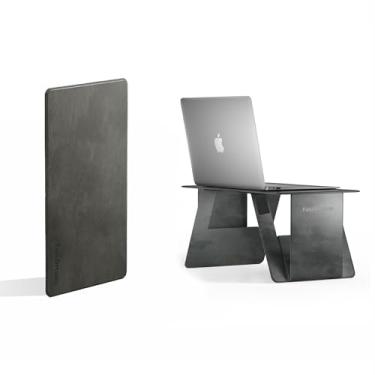 Imagem de Mesa dobrável para laptop, mesa de computador, mesa de colo FansDreams Pi dobrável e portátil, mesa dobrável portátil, mesa de laptop de viagem leve para estudo e trabalho (cinza, padrão)
