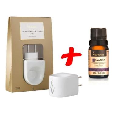 Imagem de Kit Aromatizador Elétrico Porcelana + 1 Óleo Essencial Lavanda Origina
