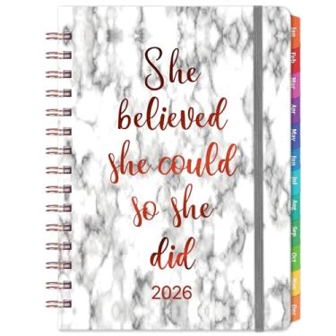 Imagem de Agenda 2026 – Agenda 2026 semanal e mensal, janeiro a dezembro de 2026 para 12 meses, 21,4 cm x 16 cm, planejadores 2026 semanais e mensais com abas, bolso