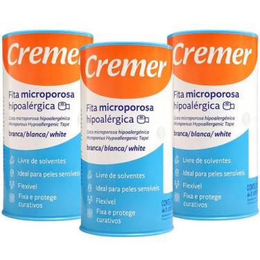 Imagem de Fita Micropore Cremer Branco 10cm x 10m  Kit com 3 Unidades