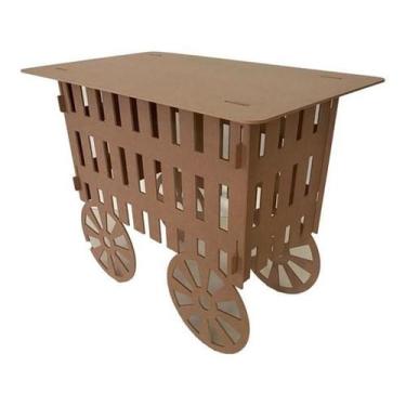 Imagem de Mesa Festa Carroça Fazendinha Mdf Cru 6Mm - Lúdica Artes