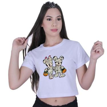 Imagem de Blusinha Cropped Algodão Mickey Minnie Halloween - Lafre, Branco, G