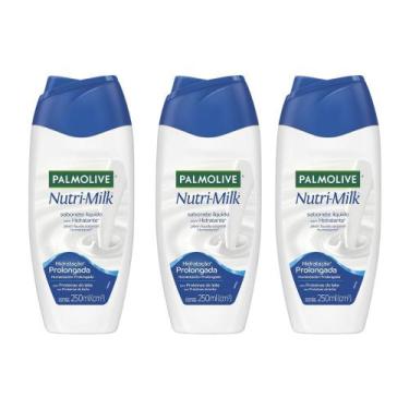 Imagem de Kit 3 Sabonete Líquido Palmolive Nutri-Milk Hidratante com 250ml