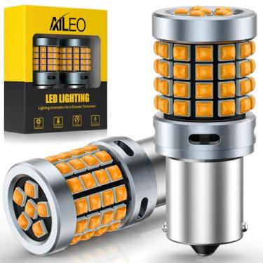 Imagem de AILEO Lâmpada LED 1156 amarelo âmbar, 500% super brilhante chip 54-SMD 3030, BA15S 7506 P21W 1141 LED substituição para lâmpadas de seta, pisca-pisca, luz traseira, luz de estacionamento com marcador