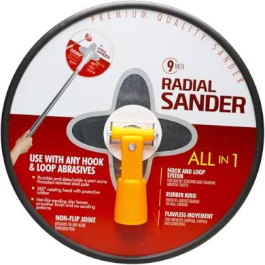 Imagem de Lixadeira de drywall de 23 cm com cabeça giratória de 360° - Lixadeira manual premium para paredes e tetos - Almofada de lixamento de gancho e laço para limpeza suave da parede, polimento e reparo de