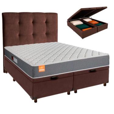 Imagem de Cama + Bau Blindado e Colchão D23 Queen - Pro Inducol + Cabeceira