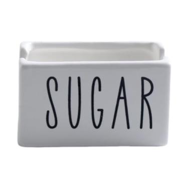 Imagem de SiaBiced Suporte para sachês de açúcar Sugar Caddies Organizador moderno de cerâmica Tigela para sachês de chá para cafeteria para mesa de casa Despensa de, Branco