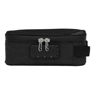 Imagem de Diydeg Saco à prova de odores, recipiente à prova de odores de fibra de carbono ativado com trava de código, organizador e purificador de ar portátil, presentes sem cheiro para casa (Preto)