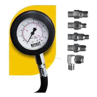 Imagem de 2X Relógio Medidor Testar Medir Pressão De Óleo Do Motor Kit