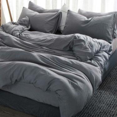 Imagem de Jogo Cama Cinza Solteiro King 4 Peças Com Edredom 240X200Cm