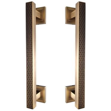 Imagem de Puxador Duplo Porta Pivotante Correr Mônaco 300Mm Café