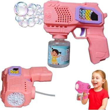 Imagem de Brinquedo Máquina Lança Bolhas de Sabão Pistola Elétrica Automática com Luz ROSA (Verde)