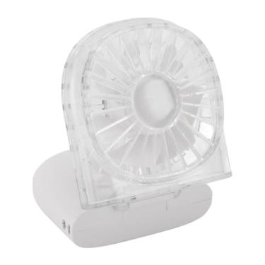 Imagem de Asixxsix Ventilador portátil dobrável, mini ventilador pessoal ajustável em 5 velocidades com corda para pendurar e visor LED, ventilador portátil para viagens e acampamentos (Branco)