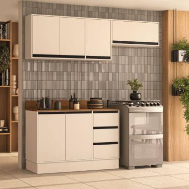 Imagem de Cozinha Compacta 3 Peças 250045 Com Tampo Koya Creme Politorno Móveis