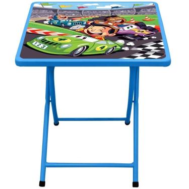 Imagem de Mesa Infantil De Aço Dobrável Azul - Carros - 10.404.06.207 - Açomix