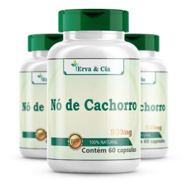 Imagem de Kit 3 Potes Nó De Cachorro - 180 Cápsulas 500Mg 100% Puro