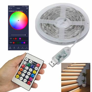 Imagem de Fita Led Smart Aplicativo APP Celular 20 Metros Fio Fada Cores RGB Decorativa Natal Gesso Sanca Pisca Pisca Decoraçao Gamer Loja