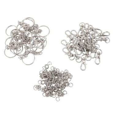 Imagem de Aramox LIGO DE ZINC 200PCS Conjunto DE Chaveiro Prateado Brilhante, Anéis DE Chave DE Metal Resistente Com Fecho DE Lagosta, Conveniente para Uso Diário, ótimo para Pendurar Fotos