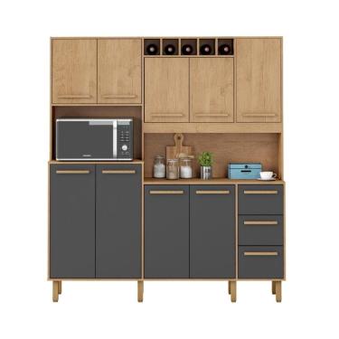 Imagem de Armário De Cozinha Letícia 1,77 Mt 9 Portas Am Am Grafite