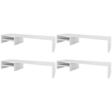 Imagem de Kit 04 Suportes Para Monitor Stand Home Office Lap 90 cm L03 Branco - 