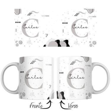 Imagem de Caneca de Porcelana Masculina Personalizada com Inicial e Nome Present