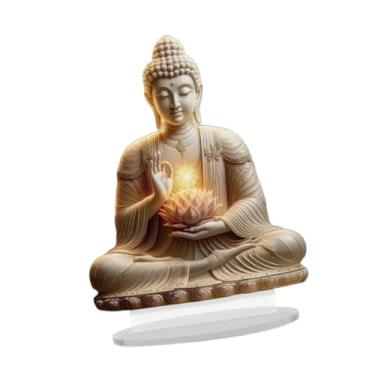Imagem de WeiLaiKeQi Placa decorativa acrílica fácil de montar, ornamento de Buda plano 2D, decoração de Natal, prateleira de mesa, decoração de casa para cabeceira, Color C