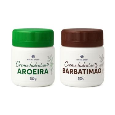 Imagem de Creme Hidratante Natural Aroeira e Barbatimão, Kit com 2 Potes de 50g, para Manchas, Espinhas, Feridas e Micoses