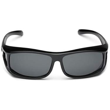 Imagem de Barricade Óculos de sol polarizados retangulares com proteção lateral, Preto, Large