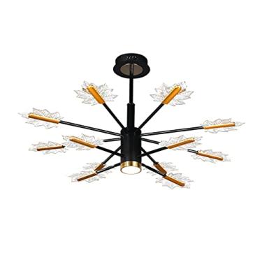 Imagem de Lustre moderno nórdico acrílico pendente luz led sala de estar lâmpada regulável luz de teto pendente lâmpada regulável com controle remoto luz de teto para quarto, sala de jantar, cozinha (