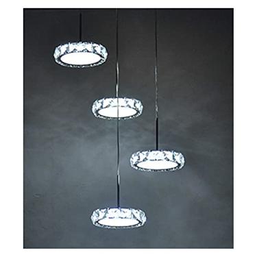 Imagem de Luminária retrô, lustre moderno, luminária pendente de cristal, lâmpada suspensa compatível com sala de jantar, cozinha, ilha, luzes pendentes, decoração para casa