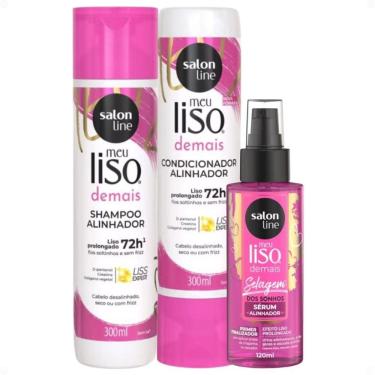Imagem de Kit Salon Line Meu Liso Demais: Shampoo, Condicionador 300ml e Sérum Alinhador Capilar 120ml