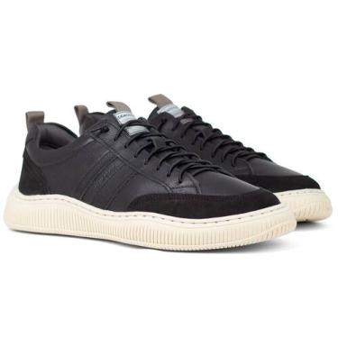 Imagem de Tênis Masculino Democrata Casual Denim Vibe Couro Solado Confortável, 