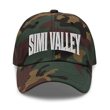 Imagem de Merch Town Boné bordado Simi Valley California CA, Camuflagem verde, tamanho �nico