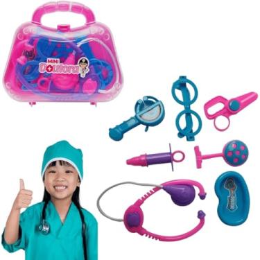 Imagem de Brinquedo Maleta Kit Médica Médico Com Acessórios Rosa Mini Doutor Infantil Menina Presente Para Criança - PANAMI