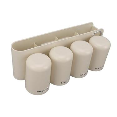 Imagem de Generic Suporte de Escova de Dentes Montado na Parede, Suporte de Escova de Dentes Firmemente Fixado Organizador de Parede Grande Capacidade Multifuncional Destacável para Casa (4 xícaras)