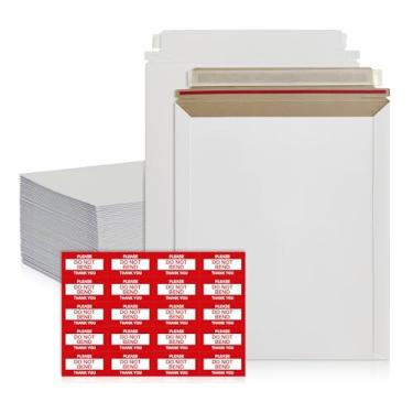 Imagem de Pacote com 100 envelopes rígidos 23 x 30 cm – envelopes autoadesivos brancos com foto grande – suprimentos de correspondência para documentos, fotos, CDs, revistas e literatura