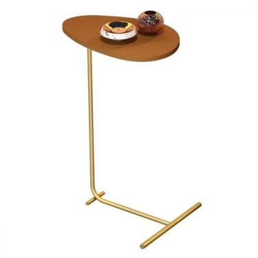 Imagem de Mesa De Apoio De Sofa Organica Nature/Dourada- STARROSE - JB Moveis