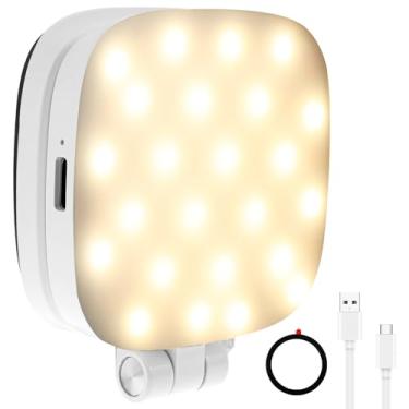 Imagem de Luz magnética para selfie, luz de telefone com brilho ajustável de 5 níveis, cabeça giratória dupla, luzes de preenchimento de anel de selfie LED de 360° para selfies, fotografia, videoconferência