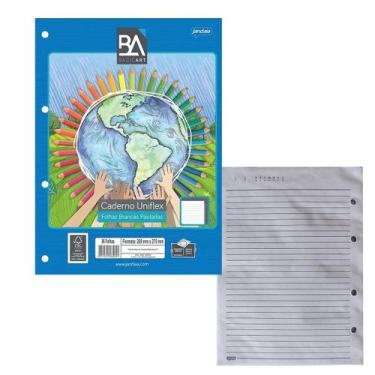 Imagem de Folha De Fichário 4 Furos Universitário Pautada 80 Folhas - Jandaia, 1