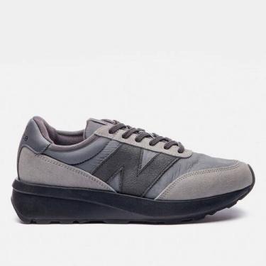 Imagem de Tênis New Balance 370v1 Unissex, Preto, Grafite, 40